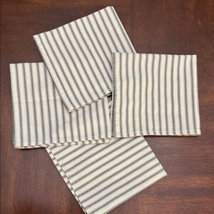 Hobby Lobby Napkins Gray and Cream Striped Cotton